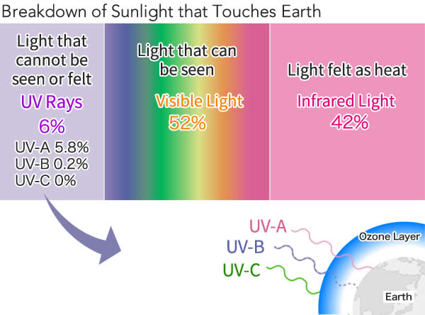 Breakdown of Sunlight that Touches Earth