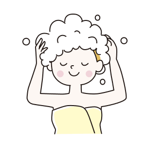 シャンプーで洗う